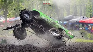 Discombobulated Mega Truck Crash at Perkins Mud Bog