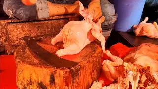 Super Fast Chicken Cutting Skills - How To Cut Whole Chicken - Chicken Cutting Skills