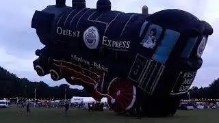 Hot air balloon G-LOKO steam train hot inflation