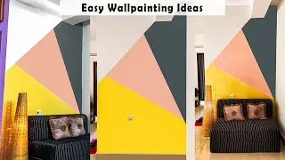 How To Paint DIY Geometric Wall | Easy Wall Painting Ideas