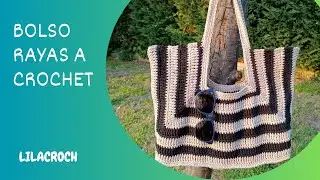 Bolso rayas a crochet
