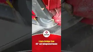 4 axis bridge saw cutting machine for hot bending integrated basin processing