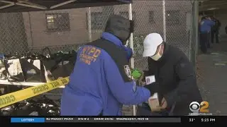 NYPD Gives Away Turkeys To Throggs Neck Houses Residents