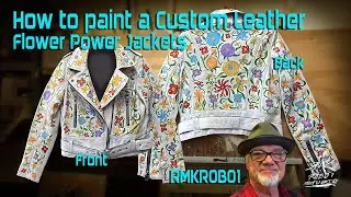 How to Paint Custom Leather Flower Power Jacket #65
