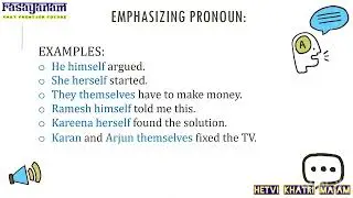 PARTS OF SPEECH | P 8 | REFLEXIVE & EMPHASISING PRONOUN | HETVI KHATRI MA&rsquo;AM | RASAYANAM INSTITUTE