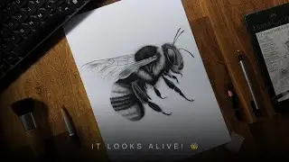 Hyperrealistic Bee Drawing – You’ll Forget It’s Just Pencil!