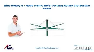 Hills Hoist 8 Line Folding Clothesline - Folding Head Hills Rotary Hoist 100559 & 100560