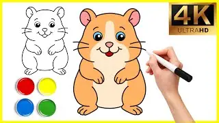 🐹✏️ Easy Cute Hamster Drawing for Kids | Simple Step-by-Step Hamster Drawing 🎨✍️