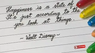 Best Inspirational Quotes in English Cursive Writing | Handwriting Practice Walt Disney Quotes