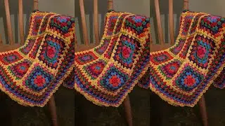 Granny Square Free Crochet Bedsheets trends/ Multi Color /Eassy hand-knitted Qurassiya 