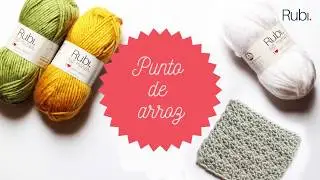 Aprende a tejer punto de arroz con Rub&iacute; Soft Mohair