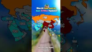 When did Asian Countries Reach 25 Million Population? #europe #mapping #mapper #asia #memes #shorts