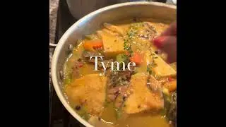 Jamaican style steamed fish in curry coconut milk  + bammy /white rice and brown stew chicken 