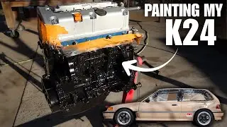 K24-EF Painting the engine & wheel wells !