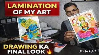 Itni sari drawings ek saath laminate kar di! 🎨 My Art Vlog