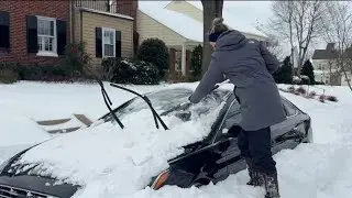 Residents dig out cars in Frederick neighborhood after plows clear roads | NBC4 Washington