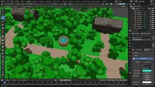 Low Poly Village fbx Free Download | low poly forest !