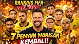 Ranking FIFA Malaysia MeletupPeter Cklamovski Gembira, 7 Pemain Warisan Telah Kembali