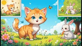 Cute Cat and Bunny Comic for Kids &ndash; Funny Animal Friends