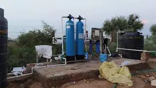 Commercial RO water filter plant at construction site