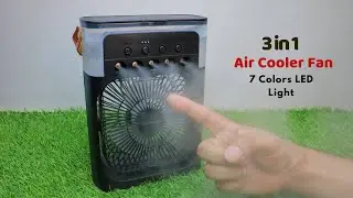 Portable Air Cooler Fan With Humidifier Water Spray Fan Unboxing & Test Video