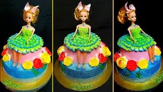 Doll Sitting Cake | Two Tier Doll Sitting Cake | Doll Cake