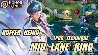 HEINO MID LANE KING HONOR OF KINGS (HOK) - BEST MAGE 100% INSANE DAMAGE! | BUFFED HEINO