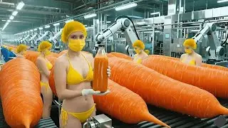 Por dentro de uma moderna fábrica de SUMO de CENOURA da América do Sul (Processo Completo)