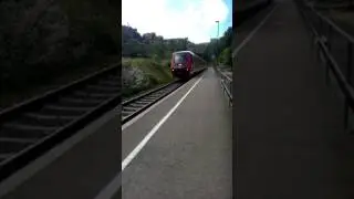 BR 611 mit Makro bei der Ausfahrt in Beuron
