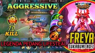 Freya best build 2024 exp lane VS Julian Aggressive❗LIFESTEAL GILA #FREYA #R5.paskal #mlbbid