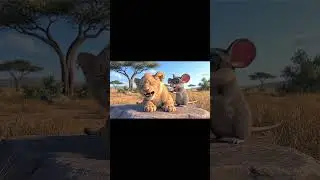 Simba and mouse best buddy #aivideo #ai #aiart #aishorts #aianimals #originalip #simba #aiediting