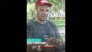 Denis Cyplenkov trying to crush coconut 🦾🔥 #deniscyplenkov #armwrestling #shortsvideo