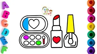 HOW TO DRAW MAKEUP KIT ,LIPSTICK,NAILPOLISH FOR KIDS | Kids Art World(RF)