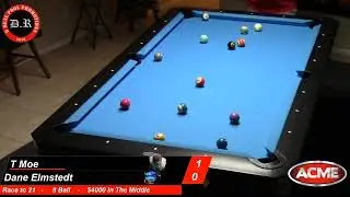 T MOE VS DANE ELMSTEDT | Race to 21 - 8 Ball .