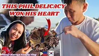 Sea Urchin Roe by the Beach in Bohol 🇵🇭 | Korean Husband’s Honest Reaction