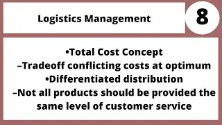 Six Concepts for Logistics Strategy Formulation LSM730 LECTURE in Hindi Urdu 08