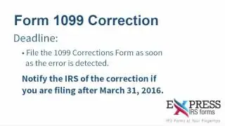 E-file Form 1099 Correction with ExpressIRSForms
