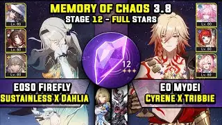 E0 Firefly Carry W/ Dahlia & E0 Mydei Carry (3 Stars) Memory Of Chaos 12 Honkai Star Rail 3.8