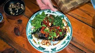 Grilled eggplant with harissa sauce🍆🌶️ ASMR cooking