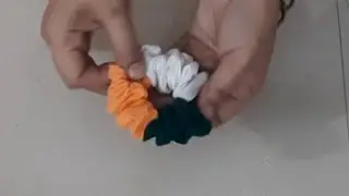 Republic day special scrunchie | Tricolour rubber band @stitchingmypassion