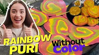 बिना food color डाले बनाये RainBow Puri | Natural Food Color #rainbowpuri #foodiemaabeta 