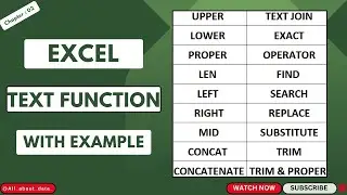 Chapter-2 : Excel Text Function / formula with Example | Excel Tutorial