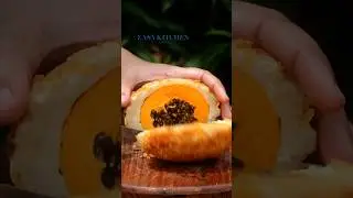 Fried Papaya #shorts #papaya #satisfying #cuttingfruit #vial #youtubeshorts