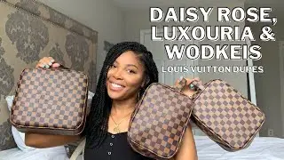 Comparing the Daisy Rose, Luxouria & Wodkeis Brown Checkered Makeup Bags | Louis Vuitton Dupes