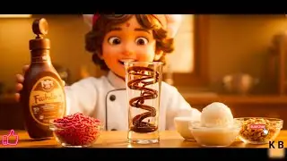 🍫 Faluda Chocolate Flavour | Cool Summer Dessert | Pixar Style 3D Animation | Shorts
