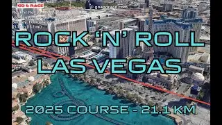 Rock 'n' Roll Las Vegas 2025: fly over the half-marathon course! Video of the race path.