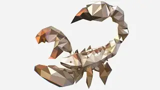Low Poly 3d model Animated Art Classic White Scorpion