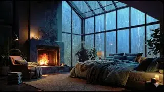 Cozy Rain and Fireplace 🌧️🔥 | Long Night Sleep Sounds