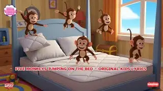 🐒 Five Monkeys Jumping on the Bed-Nursery Rhymes  Song for kids