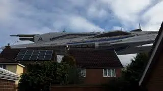 Alliance Cruiser Flying Overhead [After Effects] [Element 3D]